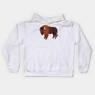 Bison Painting Hand Drawn Kids Hoodie